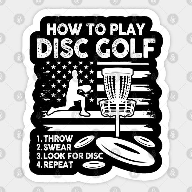 How To Play Disc Golf - USA Sticker by AngelBeez29